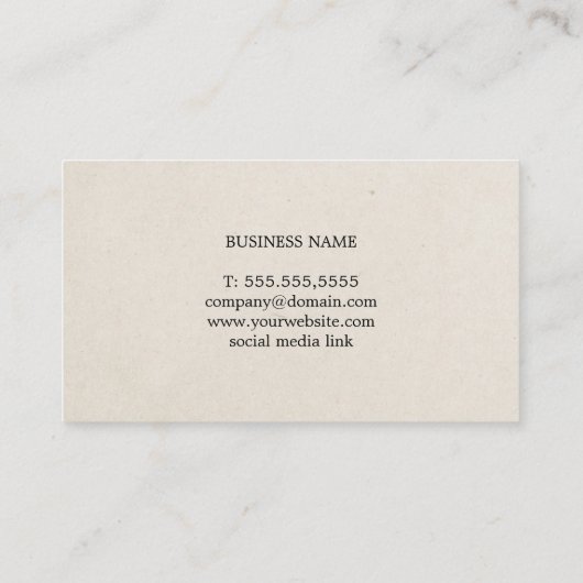 Eenvoudige, minimale papiertextuur Black Consultan Visitekaartje (Achterkant)