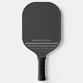 Eenvoudige, minimale persoonlijke aanduiding grijz pickleball paddle