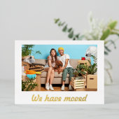 Eenvoudige, minimale persoonlijke bewegende aankon folie feestdagenkaart (Staand Voorkant)