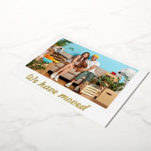 Eenvoudige, minimale persoonlijke bewegende aankon folie feestdagenkaart (Gedraaid)