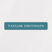 Eenvoudige minimale powder Blue Add Jouw naam Scho Labels (Design 1)