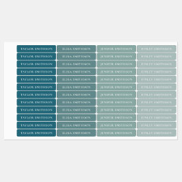 Eenvoudige minimale powder Blue Add Jouw naam Scho Labels