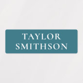 Eenvoudige minimale powder Blue Add Jouw naam Scho Labels (Design 1)