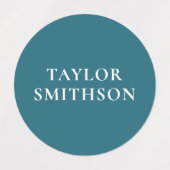 Eenvoudige minimale powder Blue Add Jouw naam Scho Labels (Design 1)