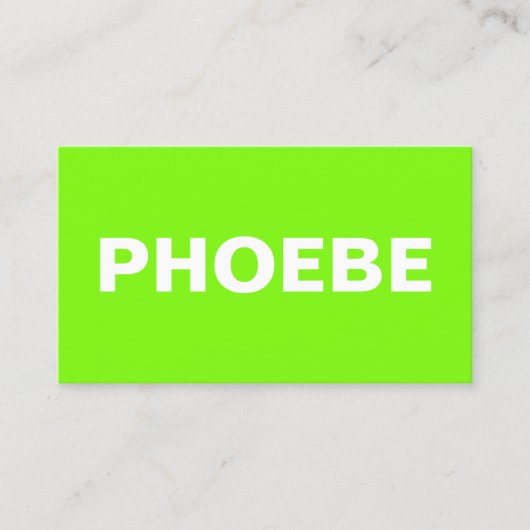 Eenvoudige minimale professionele fluo groene Limo Visitekaartje (Voorkant)