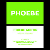 Eenvoudige minimale professionele fluo groene Limo Visitekaartje