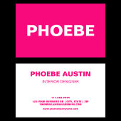 Eenvoudige minimale professionele fluo roze visitekaartje