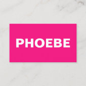 Eenvoudige minimale professionele fluo roze visitekaartje (Voorkant)