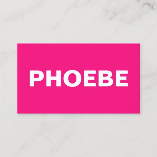 Eenvoudige minimale professionele fluo roze visitekaartje (Voorkant)