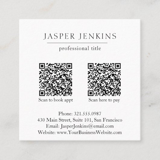 Eenvoudige minimale professionele minimale moderne vierkante visitekaartje (Voorkant)