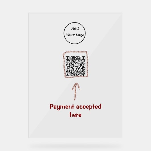 Eenvoudige minimale q of code logo scan code naam acryl bord (Voorkant)