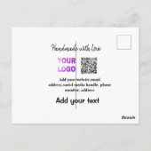 Eenvoudige minimale q of code logo scan code naam briefkaart (Achterkant)
