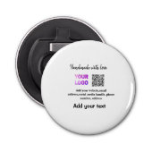 Eenvoudige minimale q of code logo scan code naam button flesopener (Voorkant)