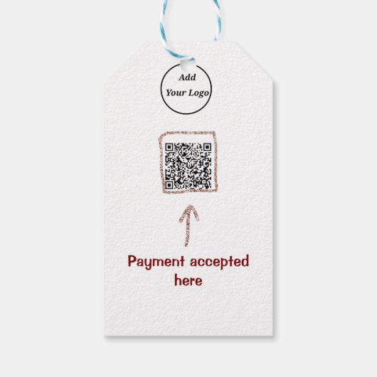 Eenvoudige minimale q of code logo scan code naam cadeaulabel (Achterkant)