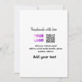 Eenvoudige minimale q of code logo scan code naam feestdagenkaart (Voorkant)