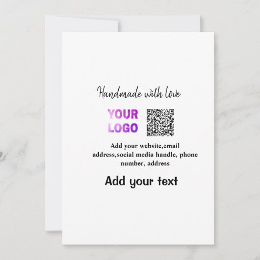 Eenvoudige minimale q of code logo scan code naam feestdagenkaart (Voorkant)