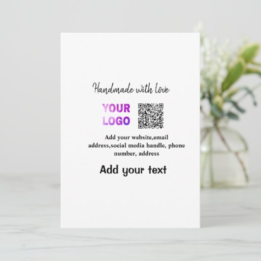 Eenvoudige minimale q of code logo scan code naam feestdagenkaart (Staand voorkant)