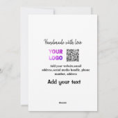 Eenvoudige minimale q of code logo scan code naam feestdagenkaart (Achterkant)