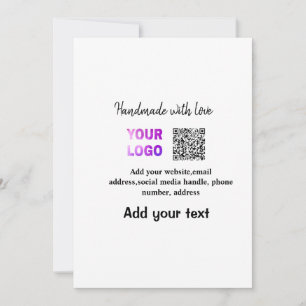 Eenvoudige minimale q of code logo scan code naam feestdagenkaart