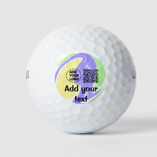 Eenvoudige minimale q of code logo scan code naam golfballen (Voorkant)