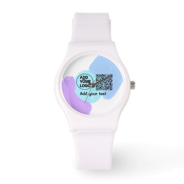 Eenvoudige minimale q of code logo scan code naam horloge (Voorkant)