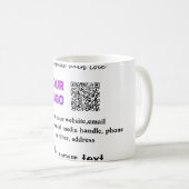 Eenvoudige minimale q of code logo scan code naam koffiemok (Voorkant rechts)