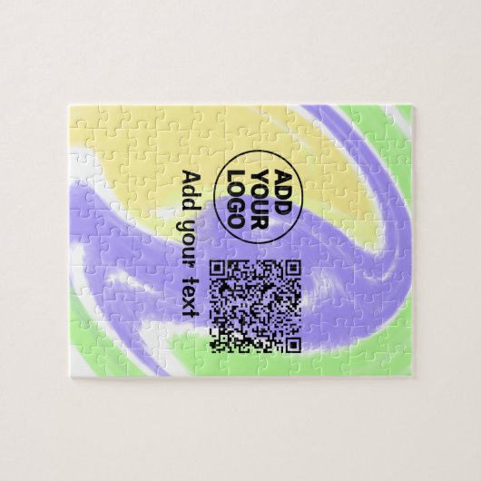 Eenvoudige minimale q of code logo scan code naam legpuzzel (Horizontaal)