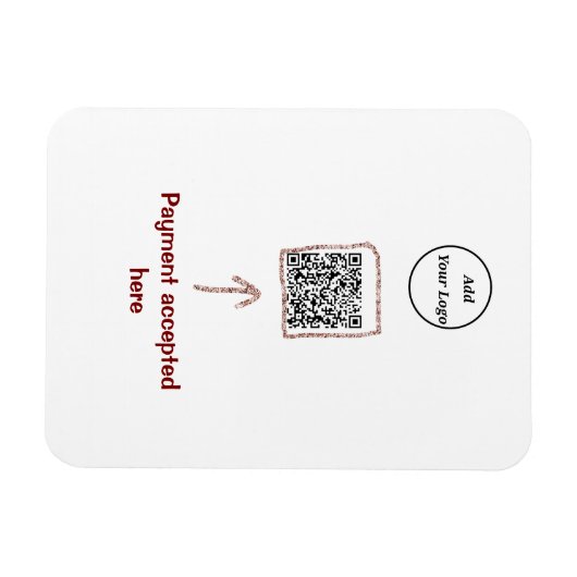 Eenvoudige minimale q of code logo scan code naam magneet (Horizontaal)