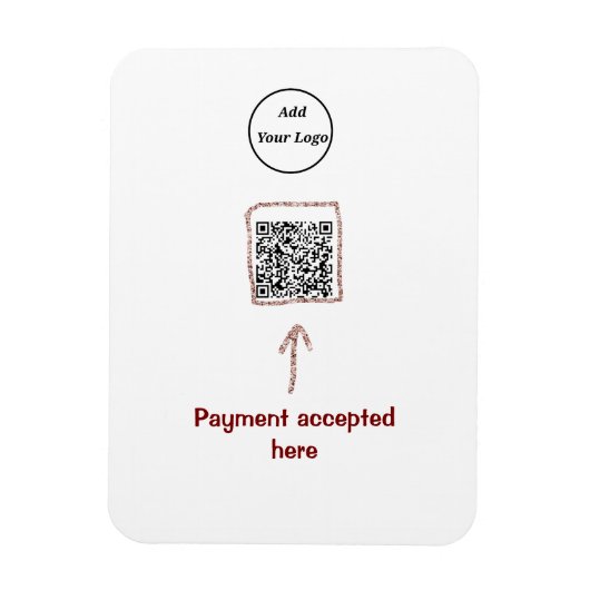 Eenvoudige minimale q of code logo scan code naam magneet (Verticaal)