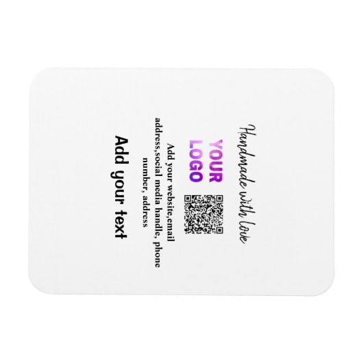 Eenvoudige minimale q of code logo scan code naam magneet (Horizontaal)