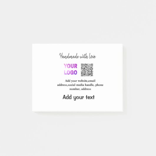 Eenvoudige minimale q of code logo scan code naam post-it® notes (Voorkant)