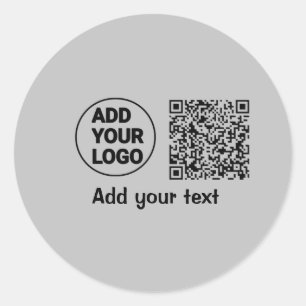 Eenvoudige minimale q of code logo scan code naam ronde sticker
