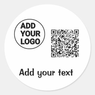 Eenvoudige minimale q of code logo scan code naam ronde sticker