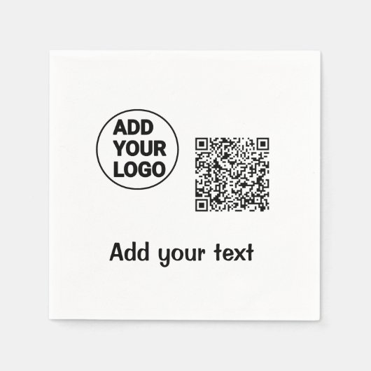 Eenvoudige minimale q of code logo scan code naam servet (Voorkant)