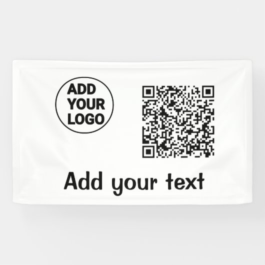Eenvoudige minimale q of code logo scan code naam spandoek (Horizontaal)
