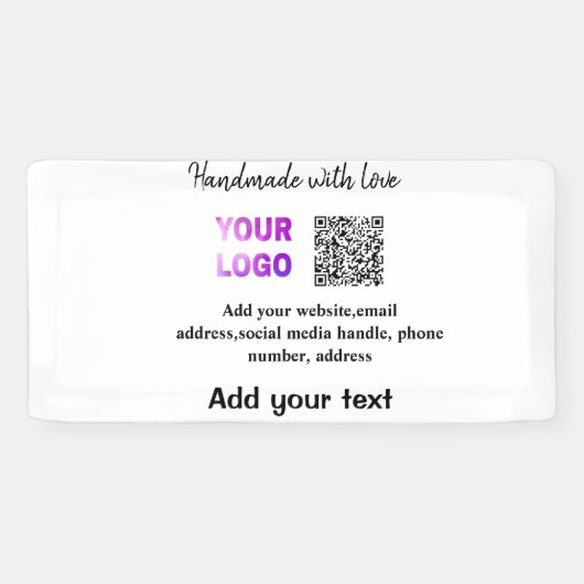 Eenvoudige minimale q of code logo scan code naam spandoek (Horizontaal)