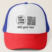 Eenvoudige minimale q of code logo scan code naam trucker pet (Voorkant)
