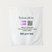 Eenvoudige minimale q of code logo scan code naam wandkleed (Voorkant)