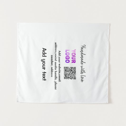 Eenvoudige minimale q of code logo scan code naam wandkleed (Voorkant (horizontaal))