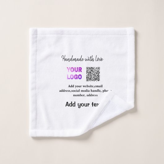 Eenvoudige minimale q of code logo scan code naam washandje (Wasdoekje)