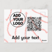 Eenvoudige minimale q of code toevoegen logo scanc briefkaart (Achterkant)