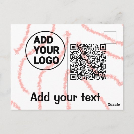 Eenvoudige minimale q of code toevoegen logo scanc briefkaart (Achterkant)