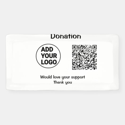 Eenvoudige minimale q of code toevoegen logo socia spandoek (Horizontaal)