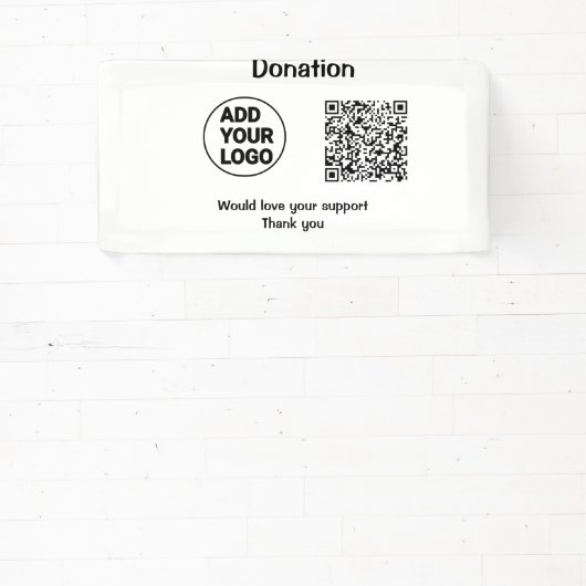 Eenvoudige minimale q of code toevoegen logo socia spandoek (Insitu)