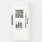 Eenvoudige minimale q of code toevoegen logo socia spandoek (Verticaal)