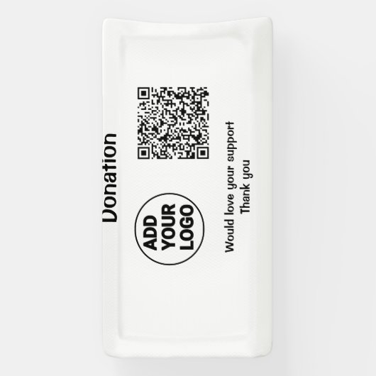 Eenvoudige minimale q of code toevoegen logo socia spandoek (Verticaal)