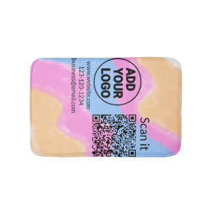 Eenvoudige minimale q r code logo toevoegen scan c badmat