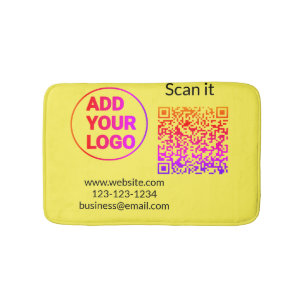 Eenvoudige minimale q r code logo toevoegen scan c badmat