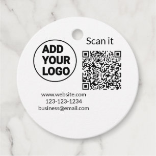 Eenvoudige minimale q r code logo toevoegen scan c bedankjes labels