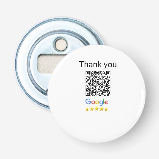 Eenvoudige minimale q r code logo toevoegen scan c button flesopener (Voorkant)